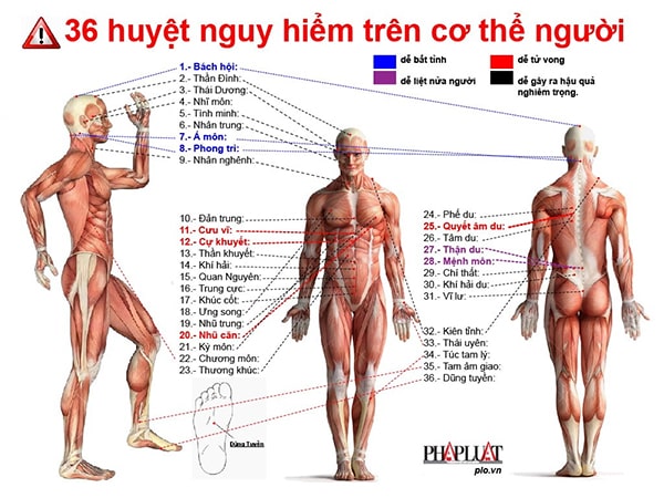 36 huyệt nguy hiểm trên cơ thể người: Cần biết để tránh