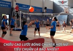 Chiều cao lưới bóng chuyền hơi nữ tiêu chuẩn là bao nhiêu?