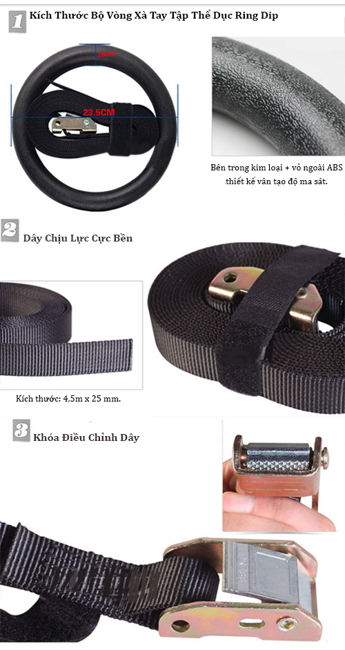 bộ vòng xà tay tập thể dục Ring Dip