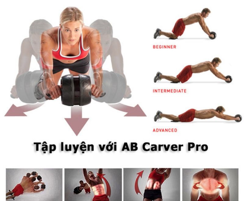Con lăn tập bụng AB Carver Pro 9 con lăn tập bụng AB Carver Pro