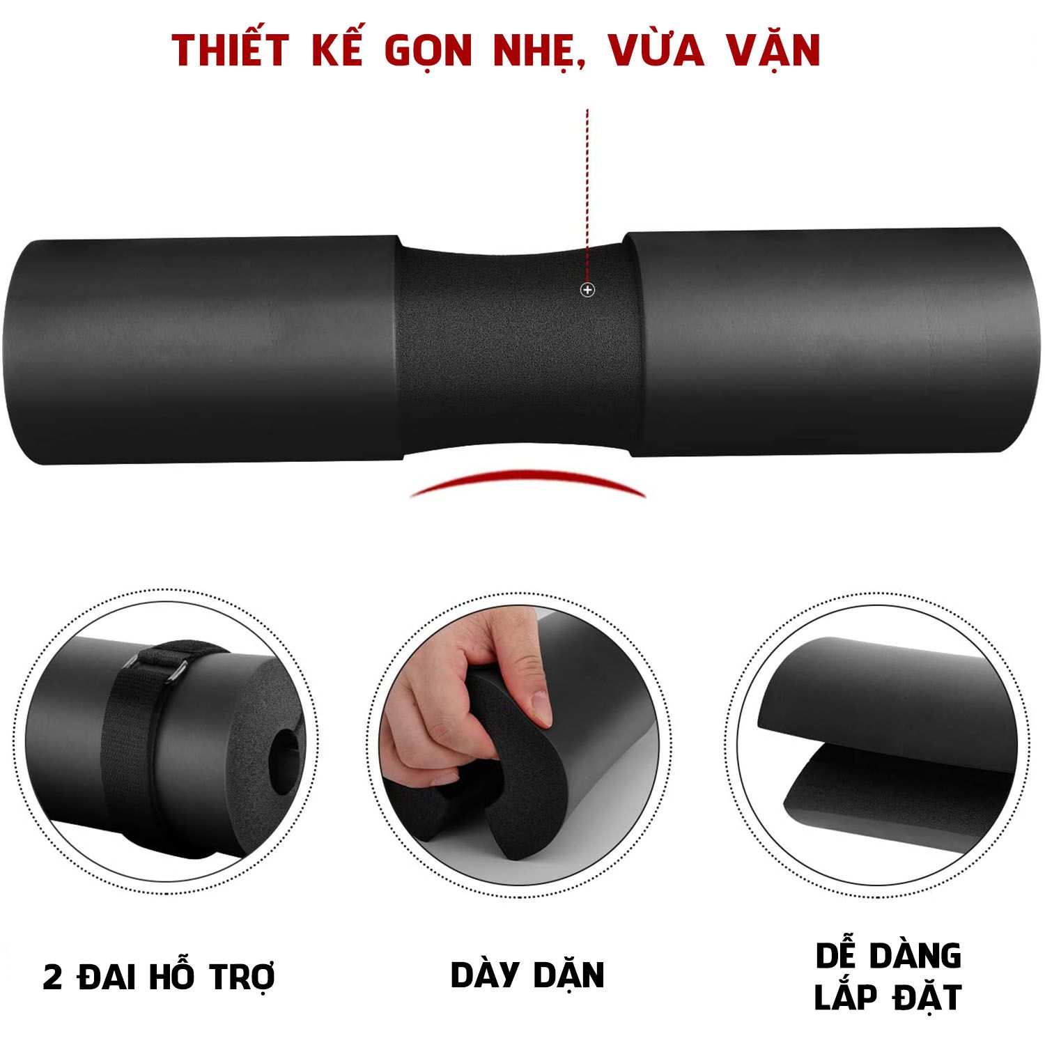 Đệm lót hỗ trợ gánh tạ mút xốp 6 đệm lót gánh tạ mút xốp