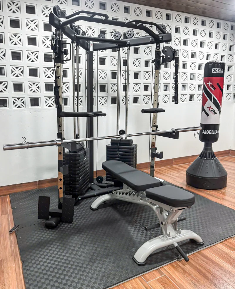 Hình ảnh thực tế giàn kéo tạ xô vai đôi HQ-V021