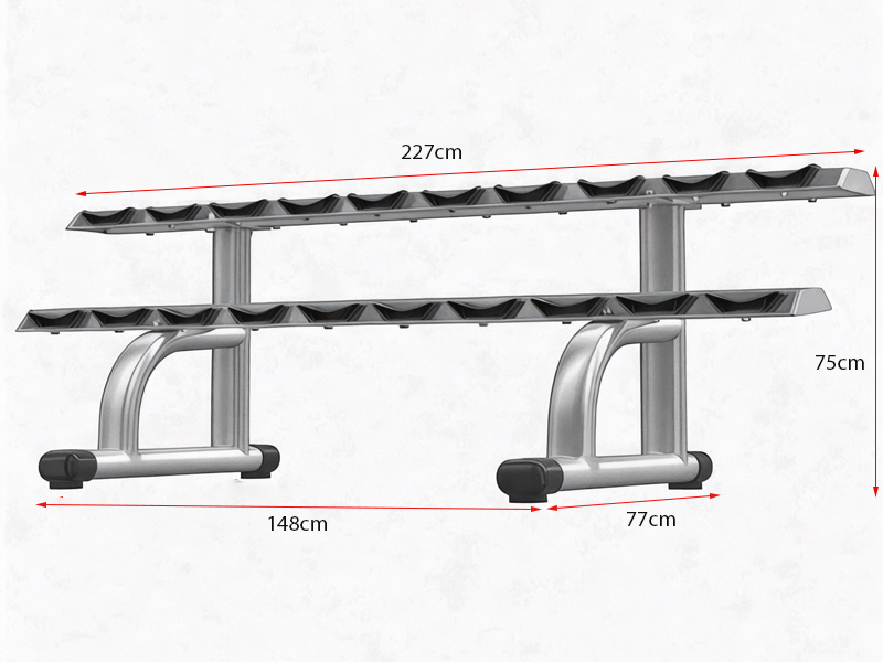 Giá để tạ 2 tầng (loại 10 cặp) HQ-10 4 Kích thước giá để tạ 2 tầng loại 10 cặp HQ-10
