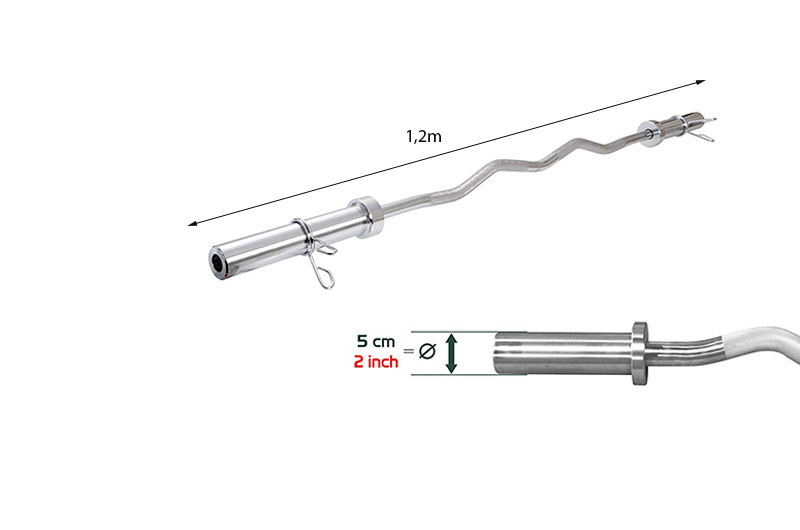Đòn tạ chữ Z 1m2 phi 50 4 Kích thước đòn tạ chữ Z 1m2 phi 50