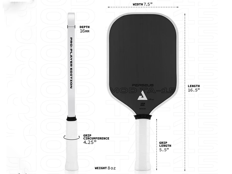 Vợt Joola Perseus 16mm Mod TA-15 Pro Player Edition 4 Kích thước vợt Joola Perseus 16mm Mod TA-15 Pro Player Edition