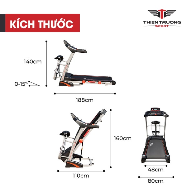 Máy chạy bộ điện Sakura S33 6 Máy chạy bộ điện Sakura S33