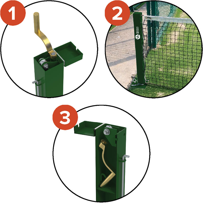 Trụ pickleball Sodex S26222V 3 trụ pickleball Sodex S26222V