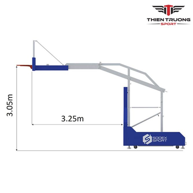 Trụ bóng rổ thi đấu S14650 Sodex 5 trụ bóng rổ thi đấu S14650 gấp gọn