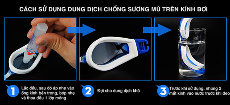 Dung dịch chống mờ kính bơi View 6 Hướng dẫn sử dụng dung dịch chống mờ kính bơi View