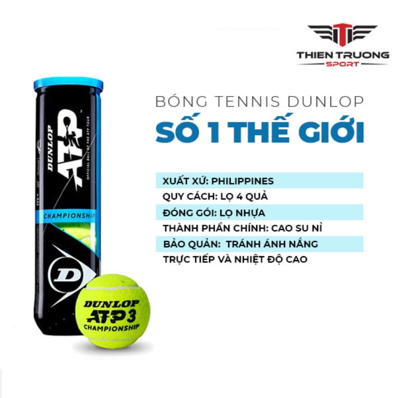 Bóng Tennis Dunlop ATP 3 (4 quả/hộp) 4 Thông số kỹ thuật bóng Tennis Dunlop ATP 3 (4 quả/hộp)