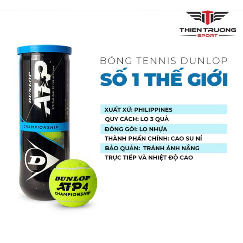 Bóng Tennis Dunlop ATP 4 (3 quả/hộp) 6 Thông tin bóng Tennis Dunlop ATP 4 (3 quả/hộp)