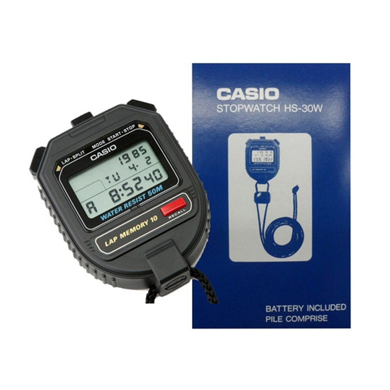 Đồng hồ bấm giây Casio HS 30W 2 Đồng hồ bấm giây Casio HS 30W dùng trong tập luyện, thi đấu các môn thể thao