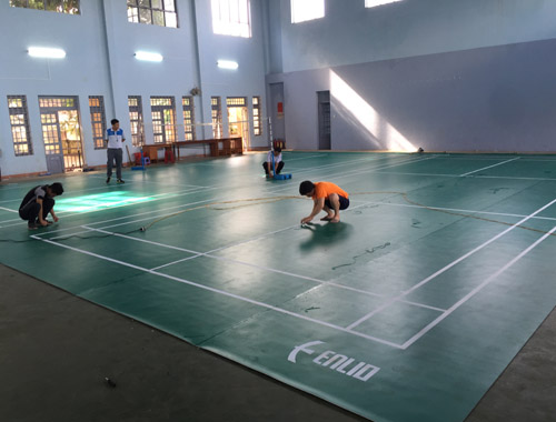Thi công sân cầu lông tại Trường THPT EaHLeo tỉnh Đắk Lắk 4 Làm sân cầu lông tại Trường THPT EaH'Leo