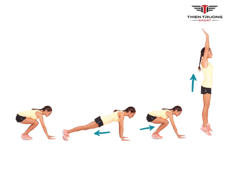 Hướng dẫn bài tập MMA tại nhà đơn giản, hiệu quả nhất 2 Bài tập burpees