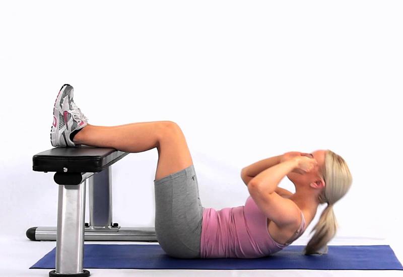 Bài tập cơ bụng Side Crunch On Bench