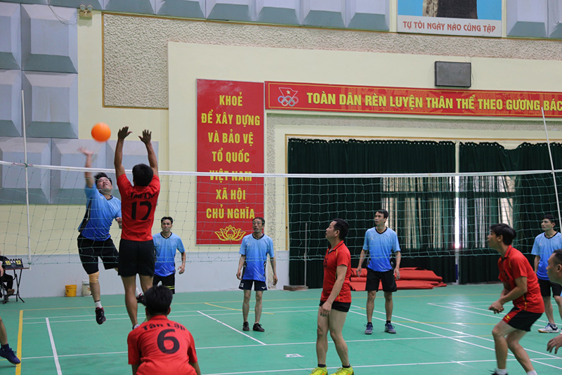 Chơi bóng chuyền hơi