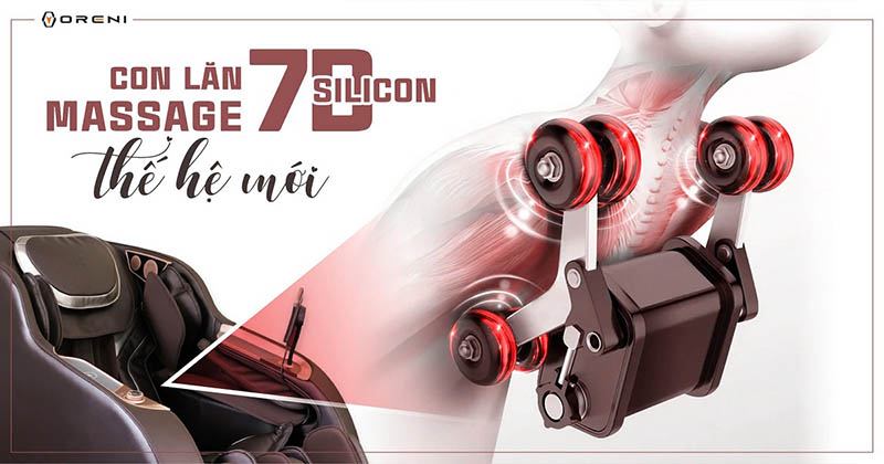 Tích hợp Con lăn massage 7D silicon thế hệ mới