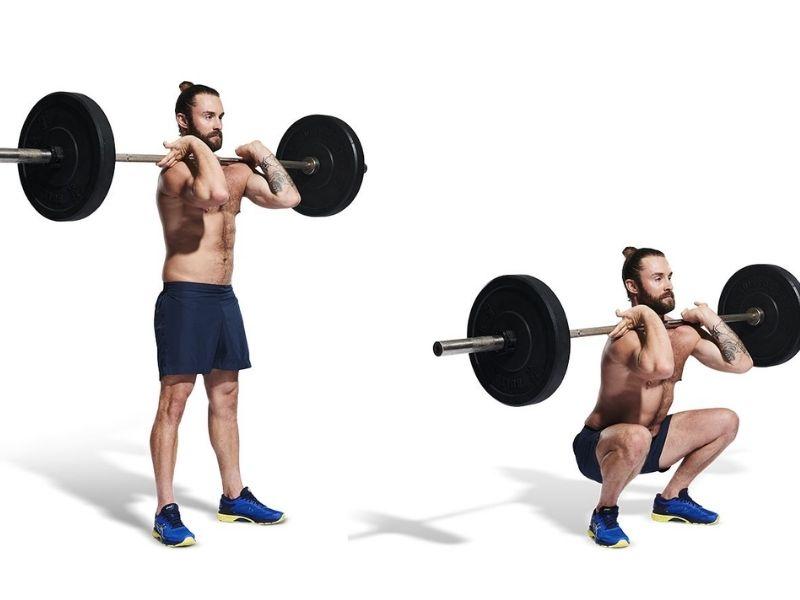 Hướng dẫn bài tập gánh tạ đòn đúng cách, hiệu quả cho Gymer 3 Bài tập Front squat