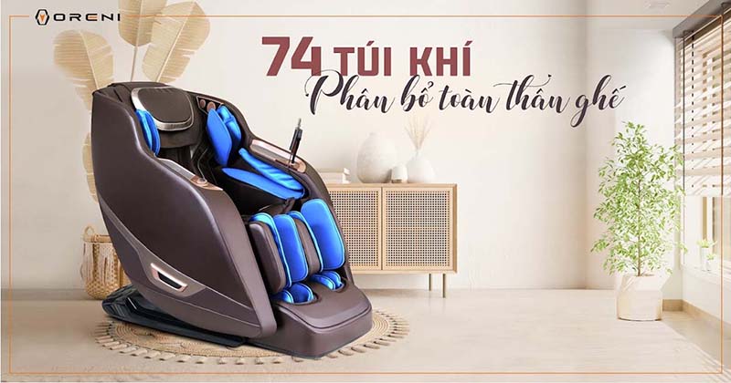74 túi khí phân bổ đều toàn thân ghế