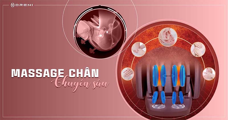 Ghế massage với chức năng massage chân chuyên sâu