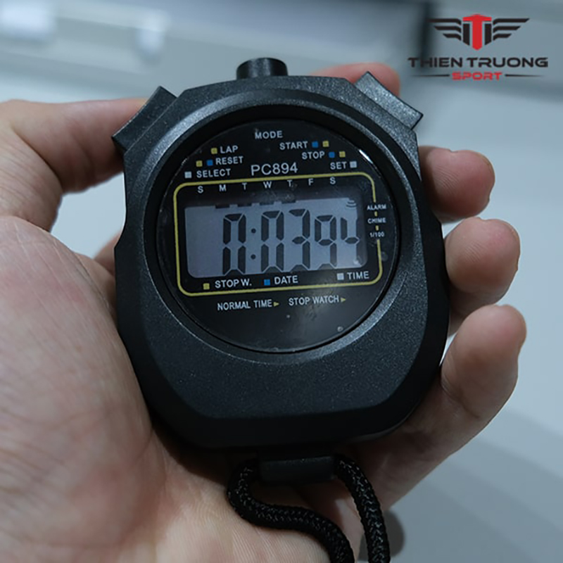 Đồng hồ bấm giây PC894 7 Đồng hồ bấm giây PC894 được dùng trong tập luyện, thi đấu môn điền kinh, bơi lội,....
