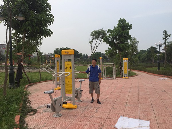 Lắp đặt dụng cụ thể thao ngoài trời ở công viên TP Bắc Giang 4 lap dctt tai cong vien bac giang 4