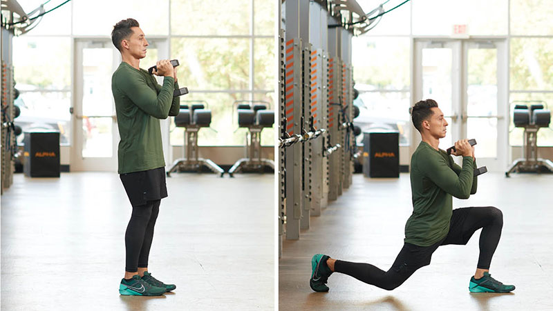 Dumbbell Goblet Reverse Lunge