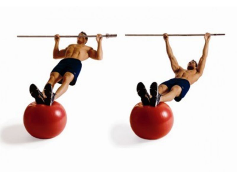 Tập hít xà kết hợp lăn bóng