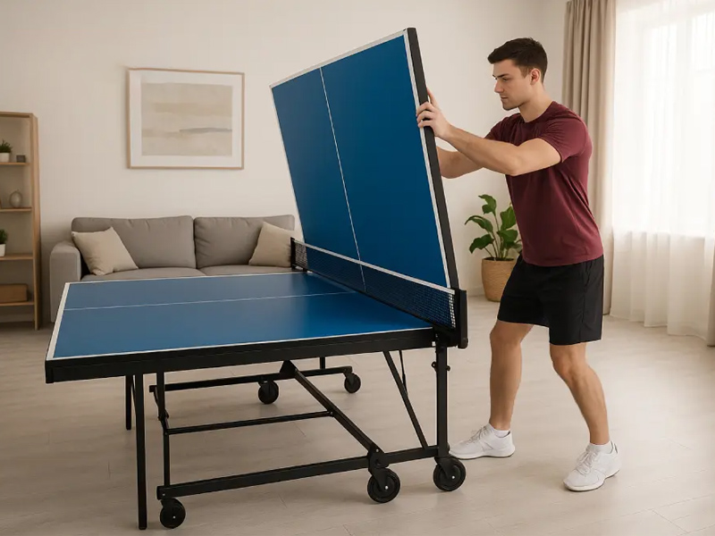 Chế độ gập đôi mặt bàn bóng bàn để tập 1 người - Có tiện lợi không? 1 Chế độ gập đôi mặt bàn bóng bàn