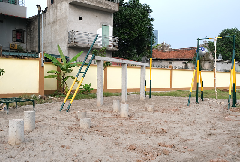 Thi công thiết bị thể thao ngoài trời tại Trung tâm 186 Đa Tốn Hà Nội 7 Cầu độc mộc QD4050