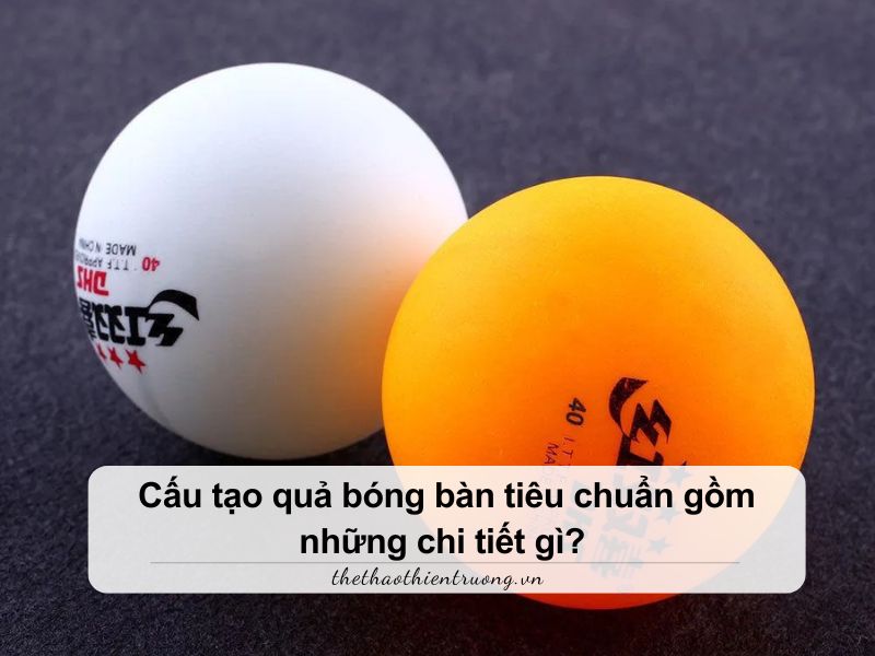 Cấu tạo quả bóng bàn tiêu chuẩn gồm những chi tiết gì? 1 cấu tạo quả bóng bàn