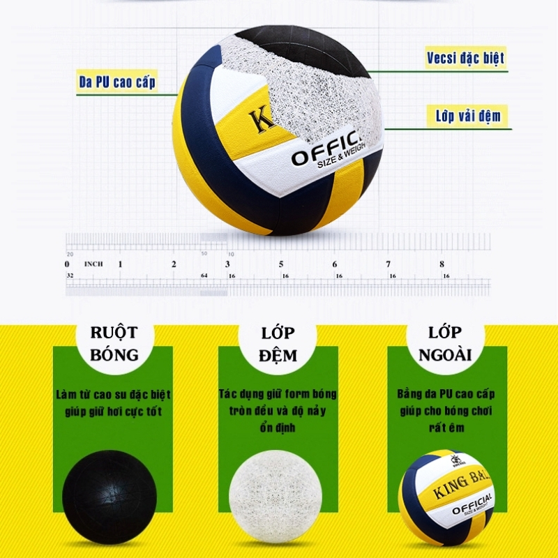 Cấu tạo 3 lớp của quả bóng chuyền