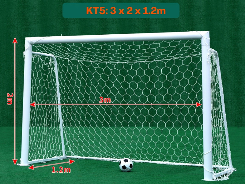 Kích thước khung thành bóng đá 5 người 