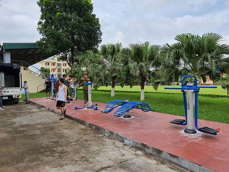 Lắp thiết bị thể thao ngoài trời tại Bộ CHQS tỉnh Bắc Giang