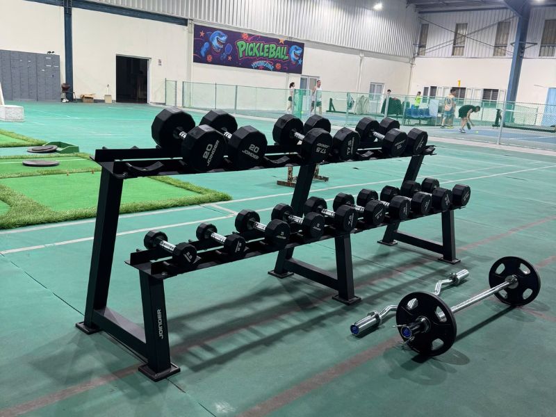 Dự án lắp đặt thiết bị tập gym tại Công ty Youngone Nam Định 3 Giá và tạ tay