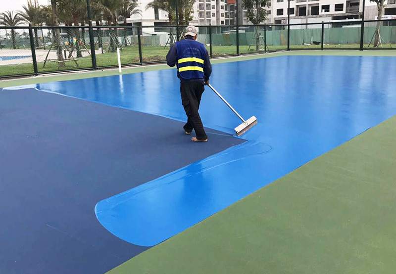 Hướng dẫn thi công sân bóng rổ với 5 bước đơn giản 2 sơn sân bóng rổ