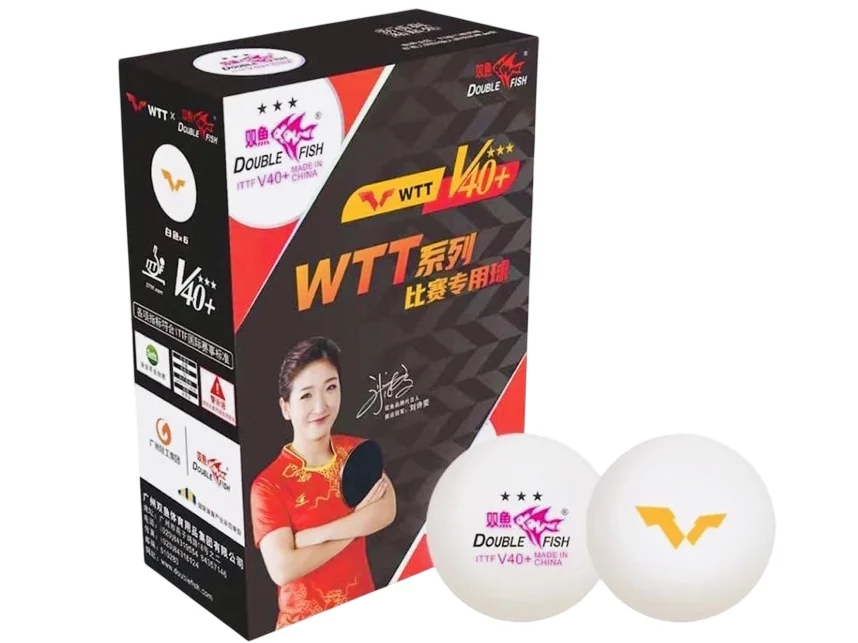 Quả bóng bàn thi đấu Double Fish WTT V40+ 3 sao