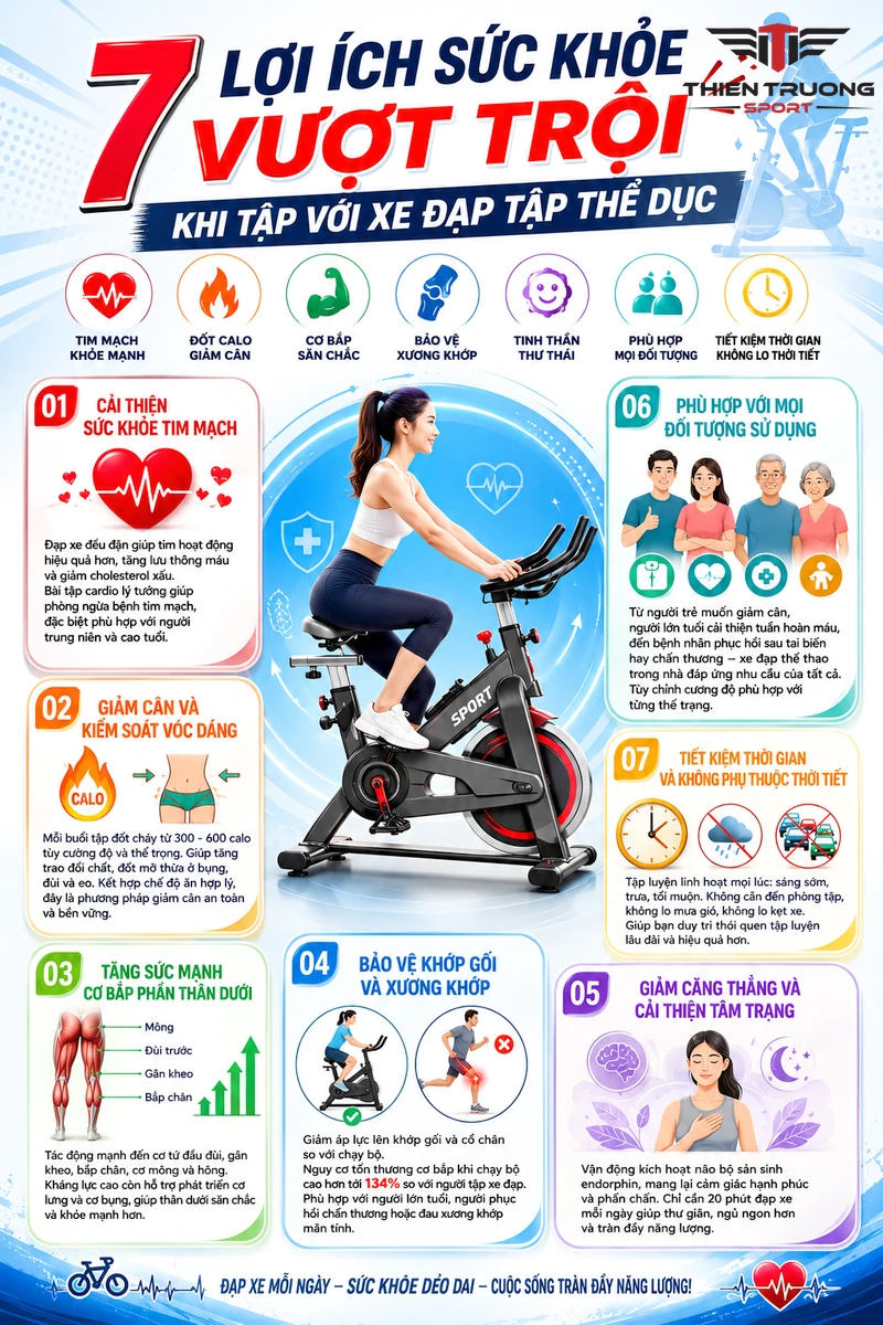 lợi ích xe đạp tập thể dục