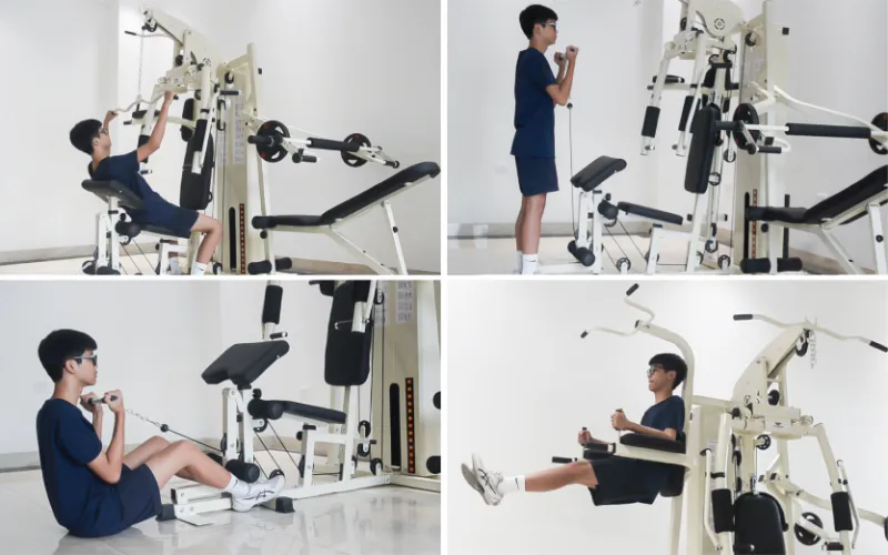 7 Lưu ý tập luyện giàn tạ đa năng hiệu quả 3 Bài tập tay với giàn tạ đa năng HQ-909S