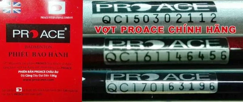 kiểm tra mã code vợt proace trên thân vợt 2