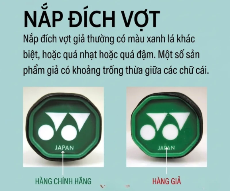 Quan sát logo Yonex trên vợt
